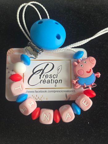 Attache tétine silicone peppa pig 2