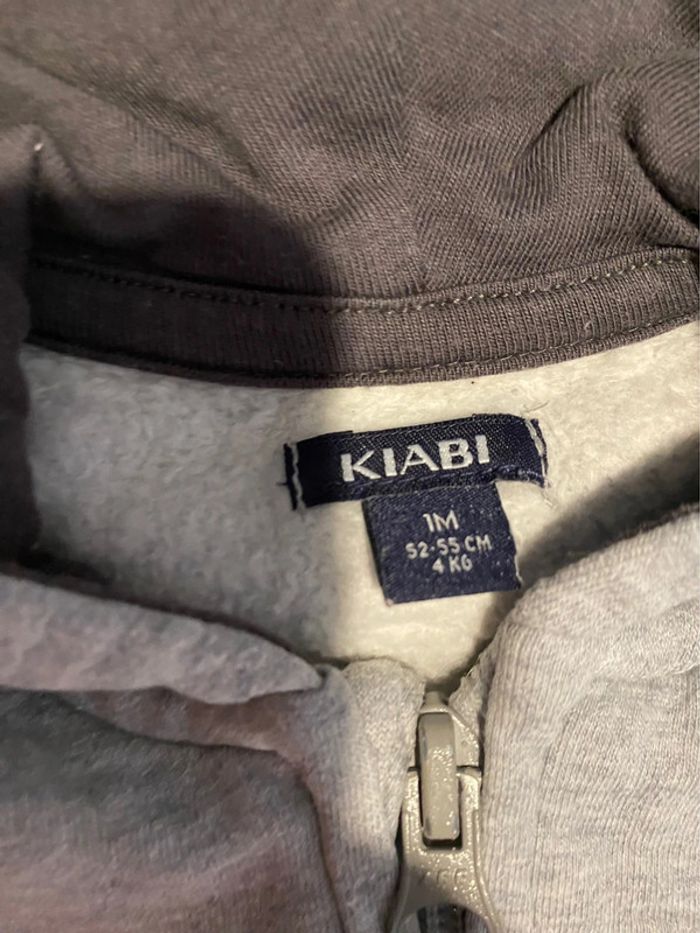 Gilet zippé à capuche gris - photo numéro 2