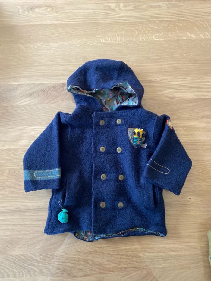 Manteau en laine DPAM 18 mois doublé