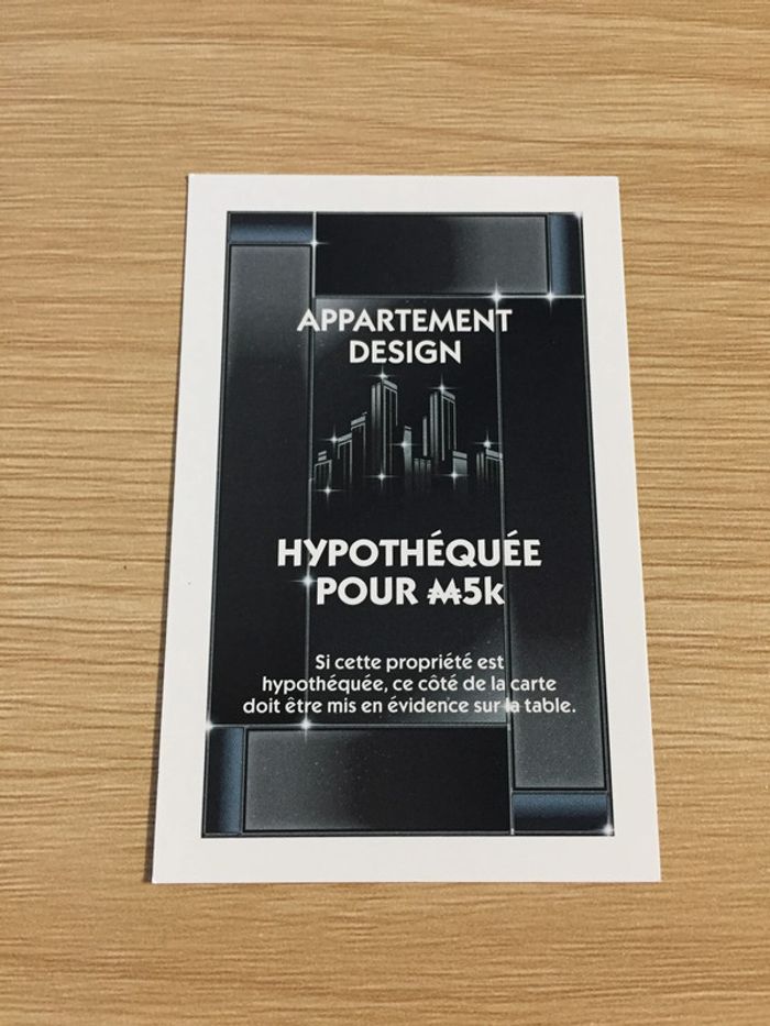 Carte titre de propriété Appartement design pièce détachée jeu de société Monopoly Millionnaire #A45 - photo numéro 2