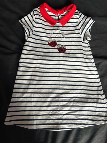 Robe marinière cerise sequin 4 ans