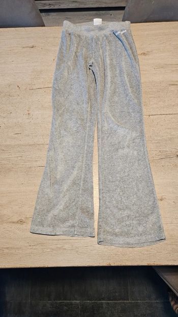 Pantalon de training en velour, pattes d elephant, gris clair, Diadora, 11/12 ans, nickel