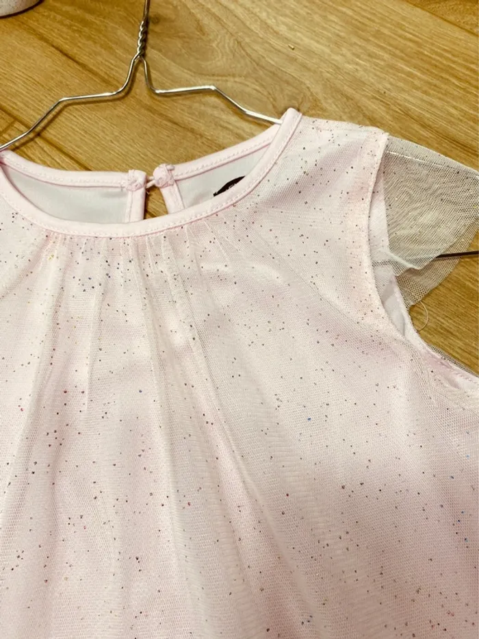 Taille 3 ans robe de cérémonie fille InExtenso rose pâle * tulle scintillant * 🩷 - photo numéro 4