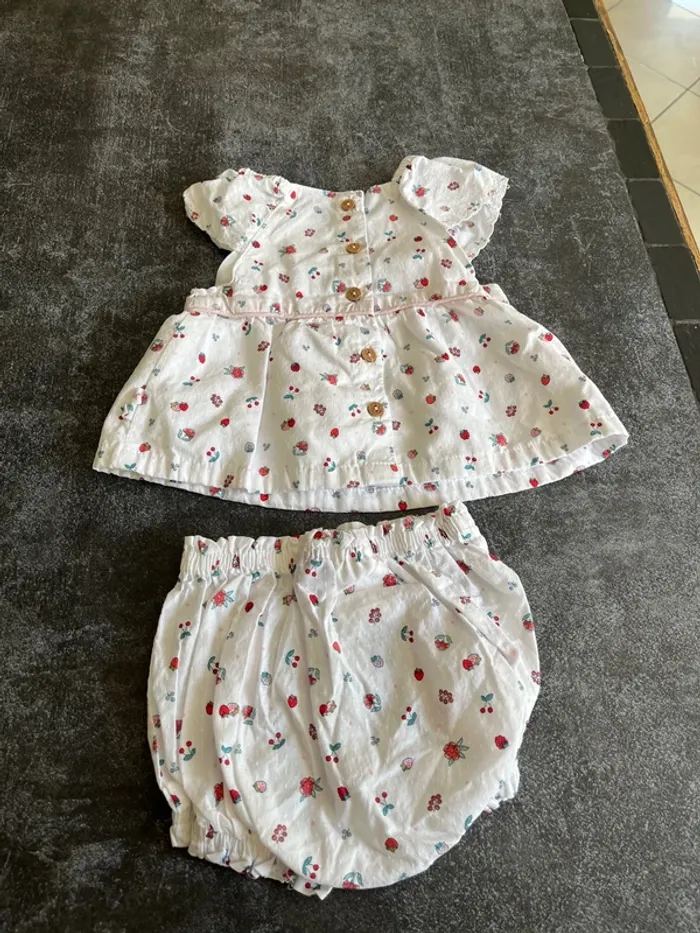 Ensemble tunique short culotte blanc 6 mois sergent major - photo numéro 4