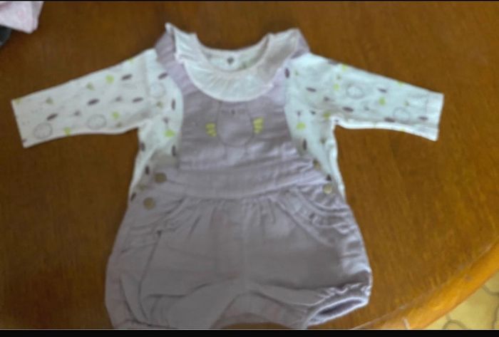 Ensemble salopette t-shirt 1 mois - photo numéro 2