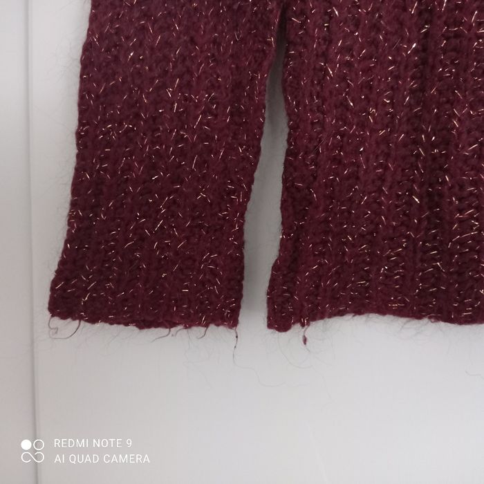 Pull bordeaux doré lurex t38 - photo numéro 3