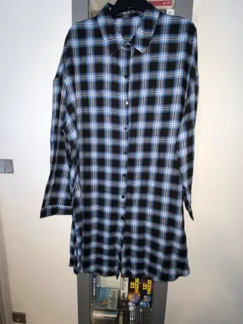 superbe chemise robe tunique à carreaux bleu SHEIN taille 4xl 52 neuve