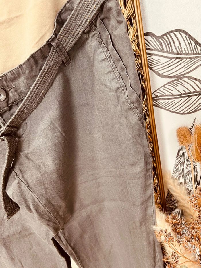 Taille 38 pantalon en lin grossesse Colline by Vertbaudet gris - photo numéro 2