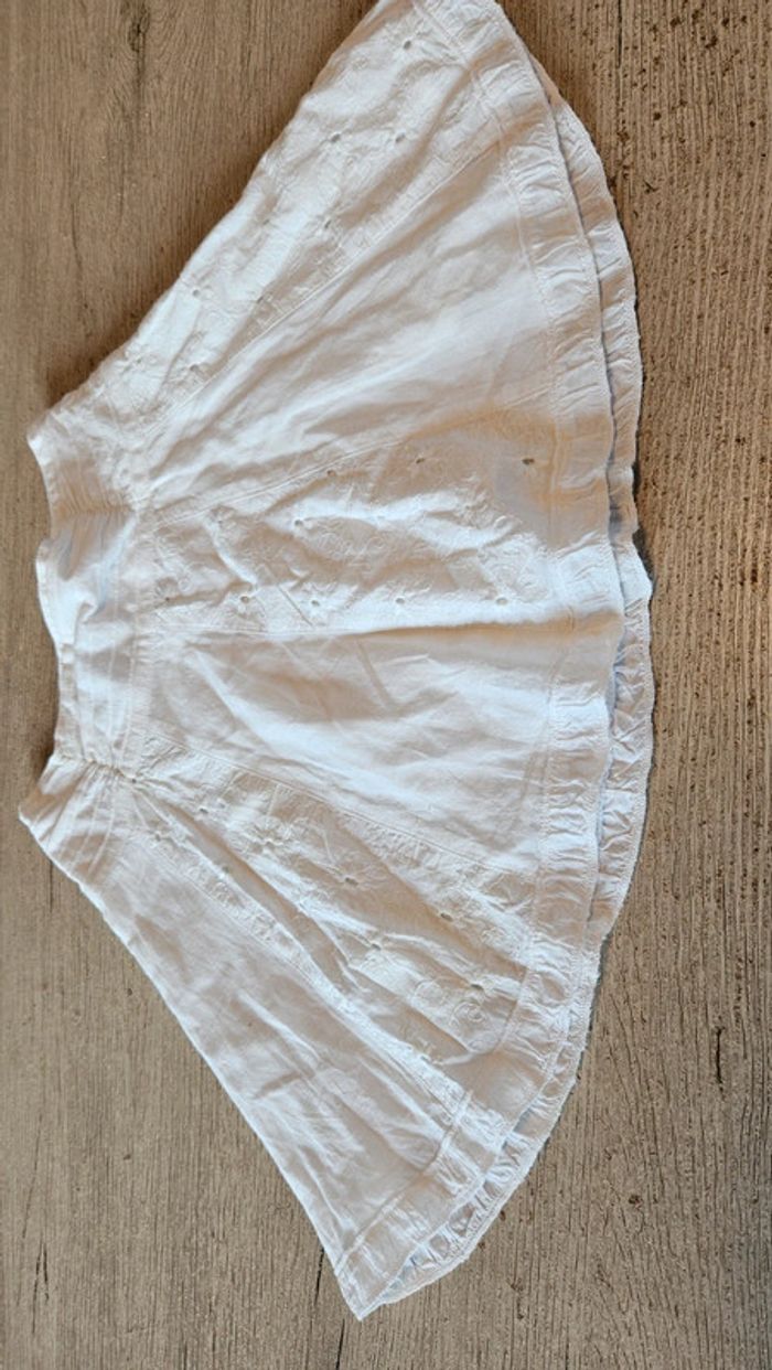 Jupe blanche courte et classique ajustable, avec broderie, Catimini, 7 ans, nickel - photo numéro 6