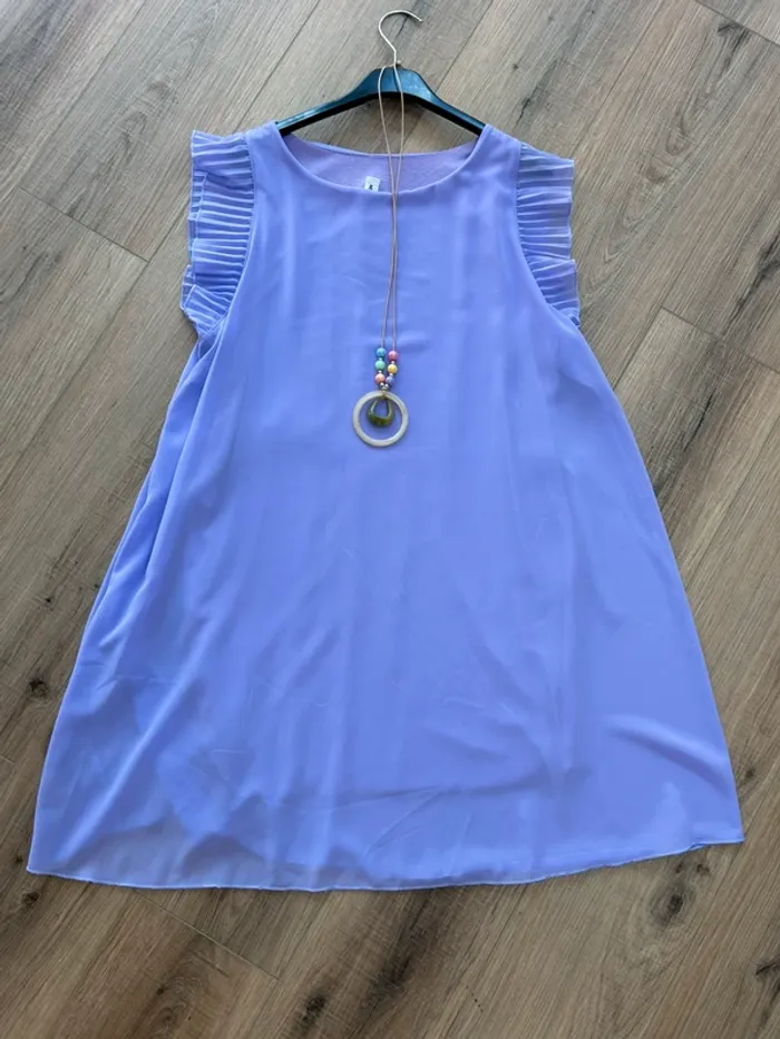 Robe femme violine avec collier robe femme été taille 38 taille 40 - photo numéro 3