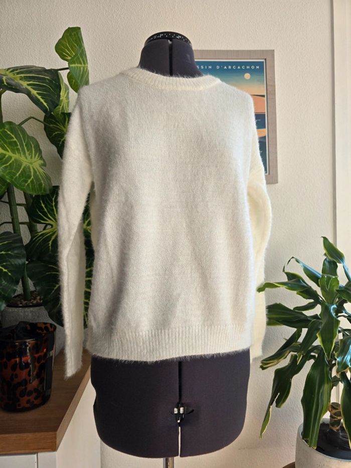 Pull blanc deveteux avec dentelle dans le dos neuf - M&G - taille unique - S/M/L - photo numéro 3