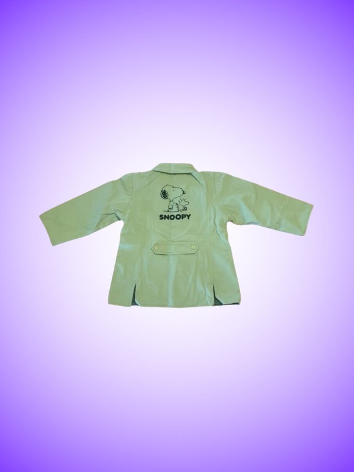 Veste Bébé Beige Peanuts – Snoopy au Dos – Doublure Rayée – 24 mois, 86 cm – Bon État - photo numéro 2