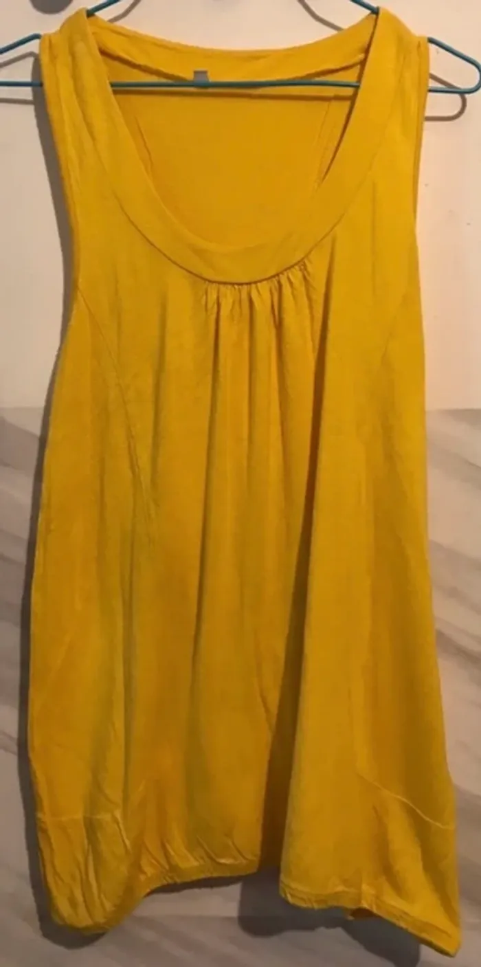 Haut débardeur tunique femme jaune taille 38 - photo numéro 2
