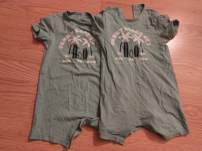 2 barboteuses/pyjamas été en 24 mois Kiabi