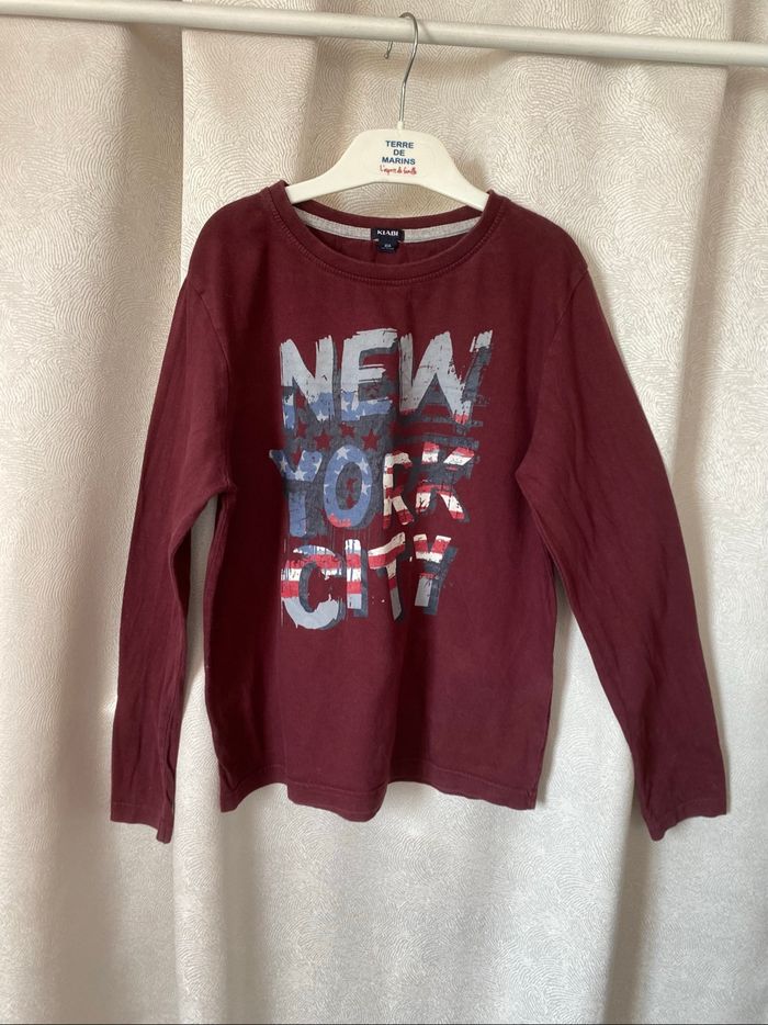 T-shirt bordeaux New York 10 ans kiabi