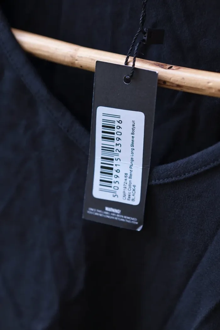 Body manches longues col en V noir - PLT - photo numéro 4