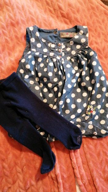 Robe bleu marine à pois