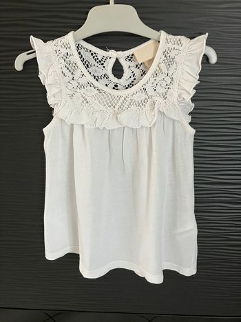 Débardeur dentelle blanc H&M tailles 1-2 ans