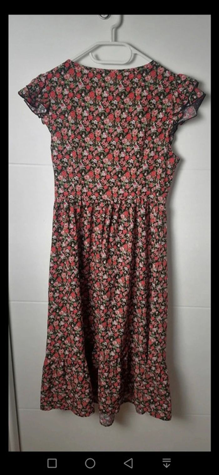Robe longue à fleurs noir rouge Taille S/M - photo numéro 10