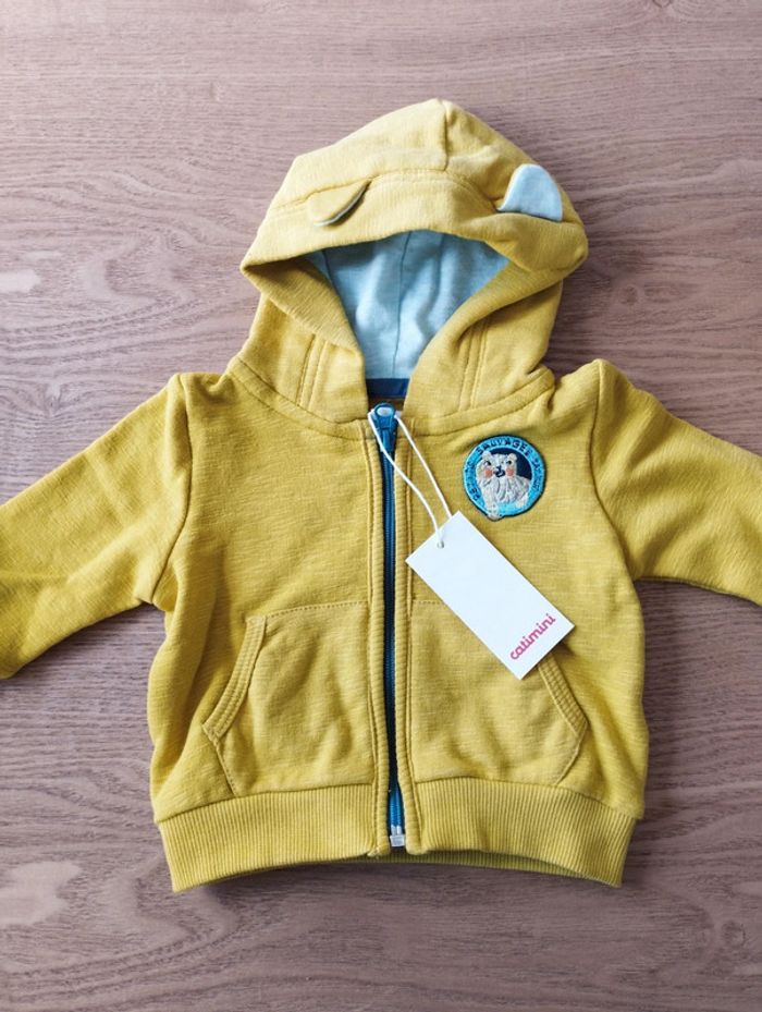 Gilet à capuche zippé garçon jaune taille 1 mois Catimini - photo numéro 2