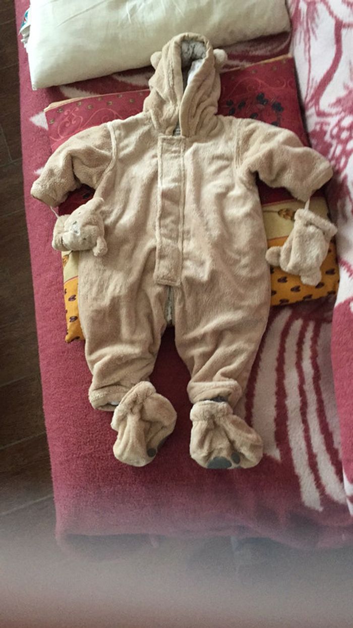 Combi pilote polaire beige 74cms