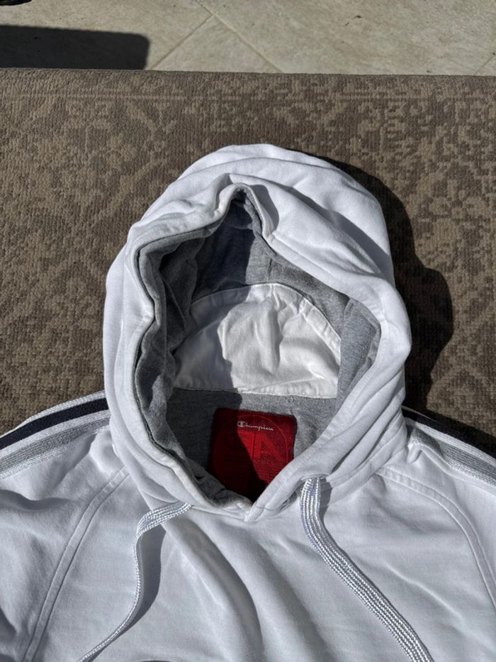 Sweat à capuche Champion blanc logo brodé - Taille S/M - photo numéro 6