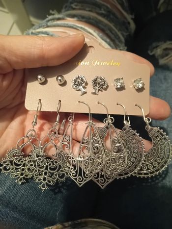 Lot de 6 paires de boucles d'oreilles fantaisies neuves