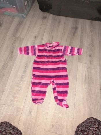 Pyjama Rayé rose 6 mois