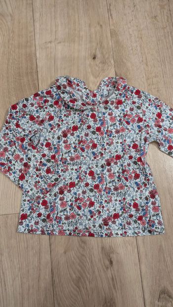 Chemise manches longues fleuries 18 Mois