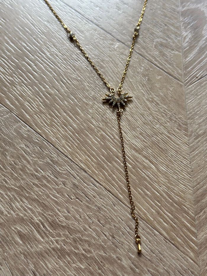 Collier doré pendentif soleil, ajustable en acier inoxydable - photo numéro 4