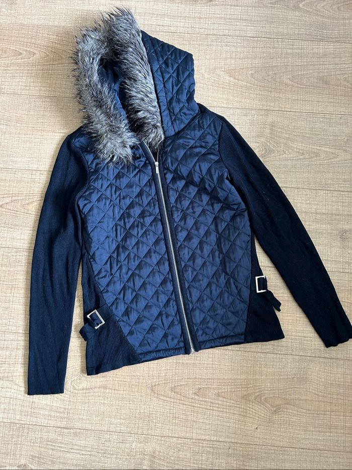 Veste bleue marine bi matière Morgan taille S jamais portée - photo numéro 7
