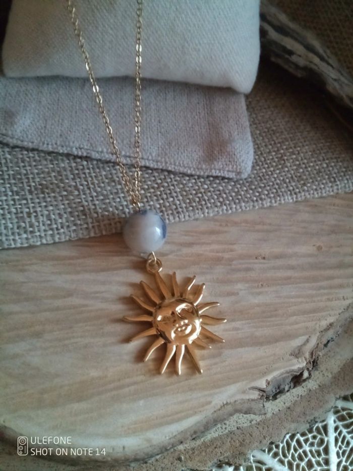 Collier soleil et pierre de dumortiérite - photo numéro 3