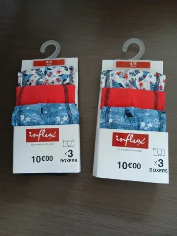 Lot de 6 boxers en coton garçon 4/5 ans