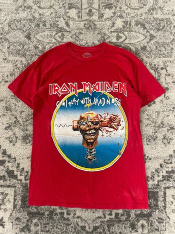 T-shirt rock oversize Iron Maiden gros imprimé streetwear hip-hop y2k skater taille S