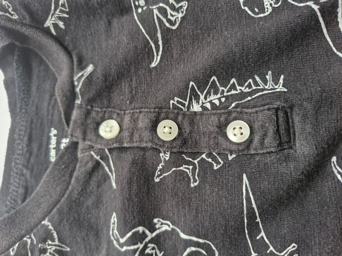 T-shirt manches courtes 2 ans Carter’s Noir Dinosaures blancs - photo numéro 3