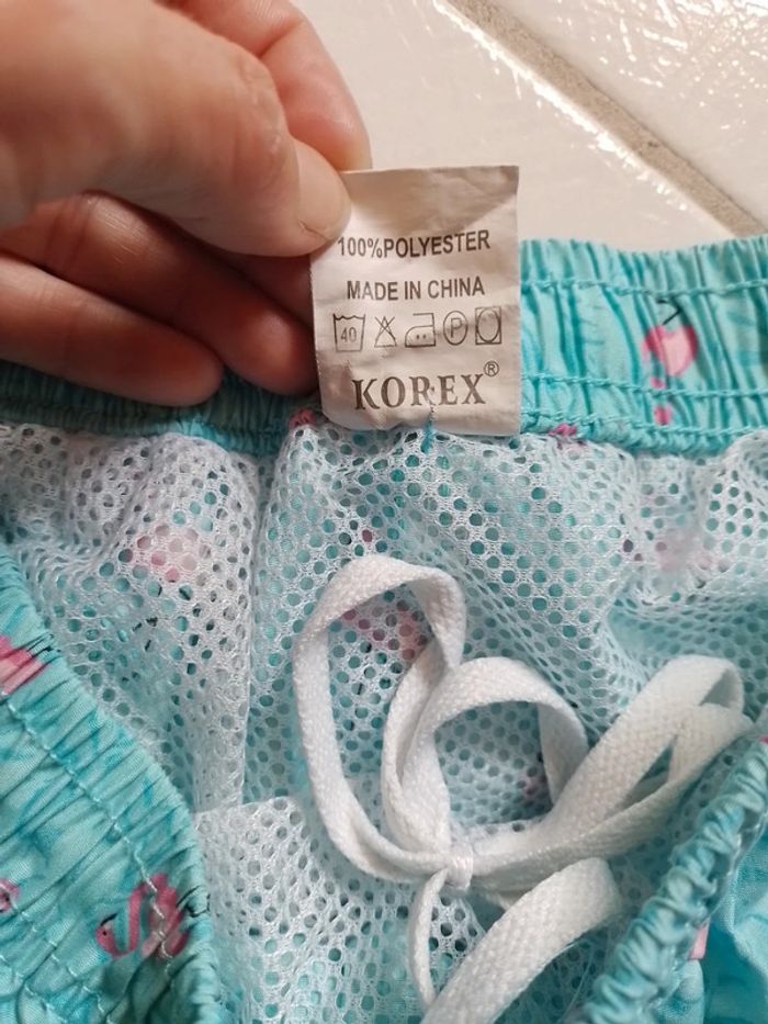 Short de plage femme Bleu ciel Motif flamands roses - photo numéro 14