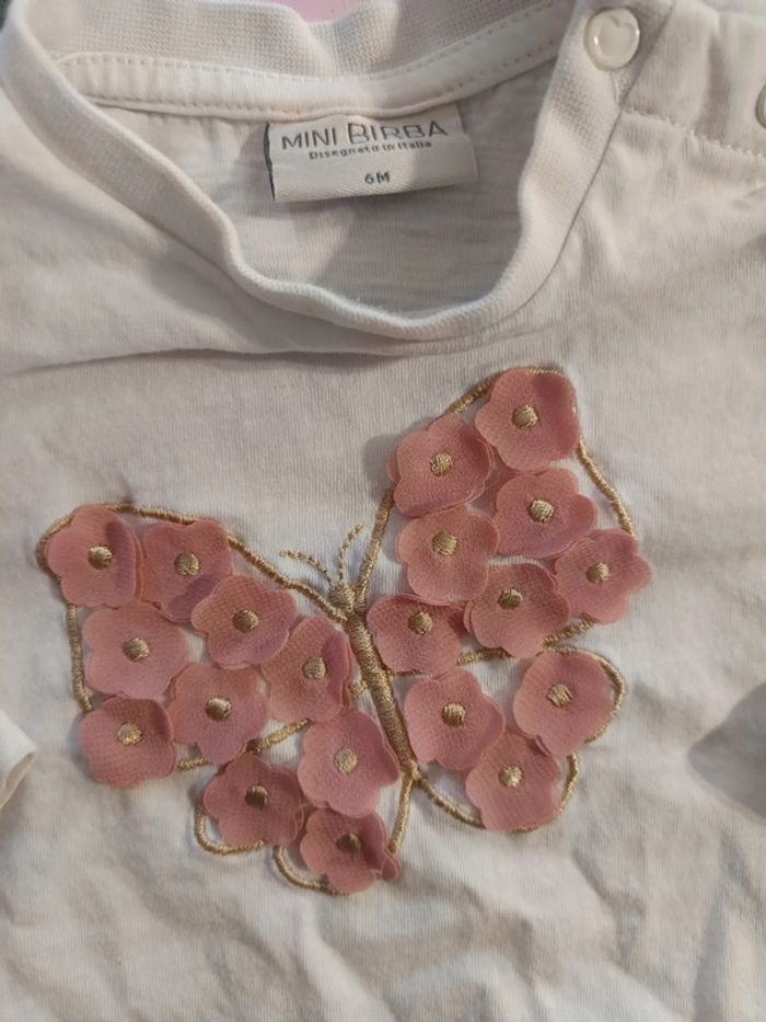 T-shirt papillon 6 mois - photo numéro 2