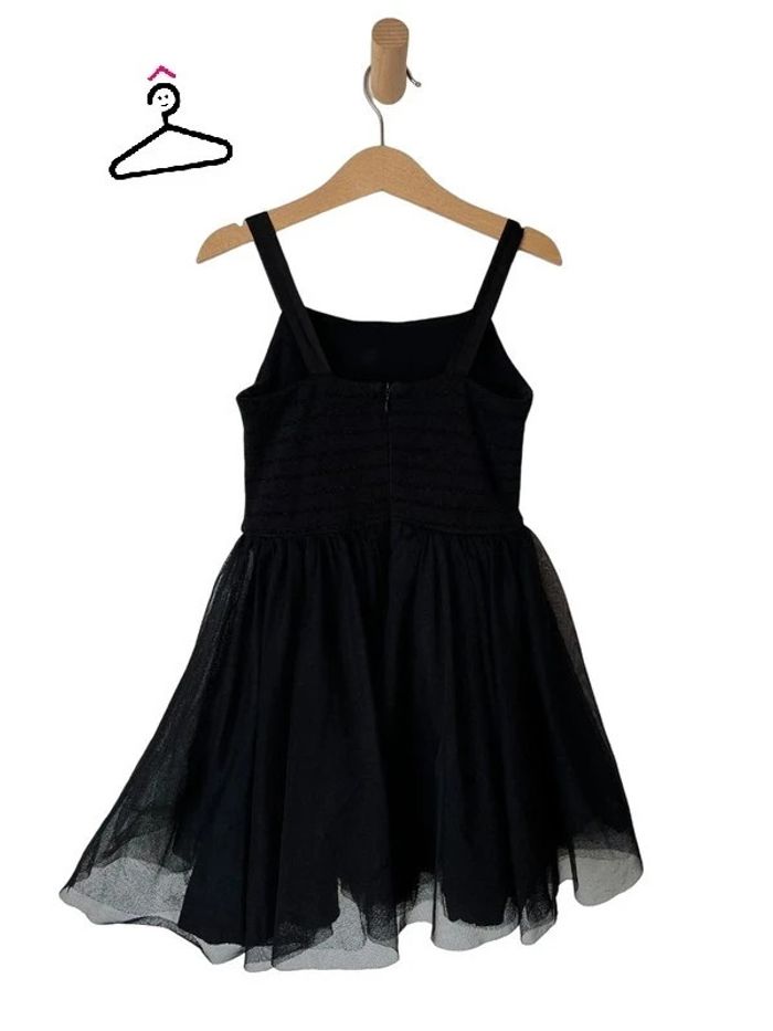 Superbe robe noire bi-matière à bretelles - Petit Bateau 6 ans (114cm) - photo numéro 4