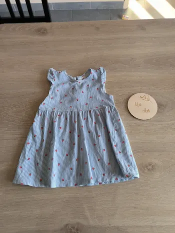 Robe fraise rayures h&M 80 cm 9/12 mois