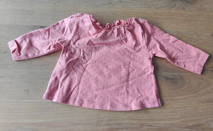 Haut manches longues rose taille 3 mois Obaïbi - photo numéro 2