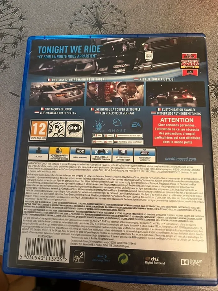 Jeu ps4 need for speed - photo numéro 2