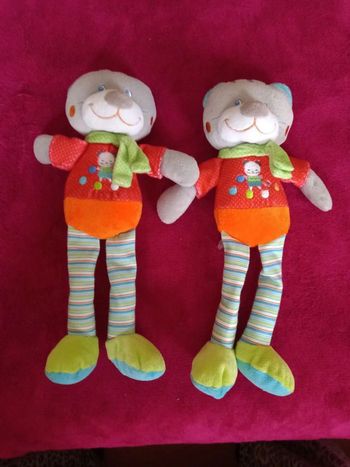 Lot de 2 doudous chats Mots d'enfants