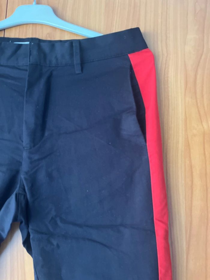 Pantalon à pince noir et rouge Zara 38 - photo numéro 2