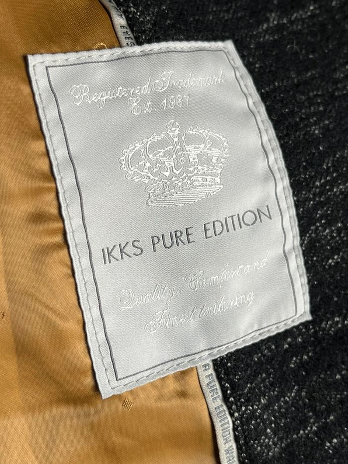 Veste blazer gris chiné et cuir Ikks S - photo numéro 9