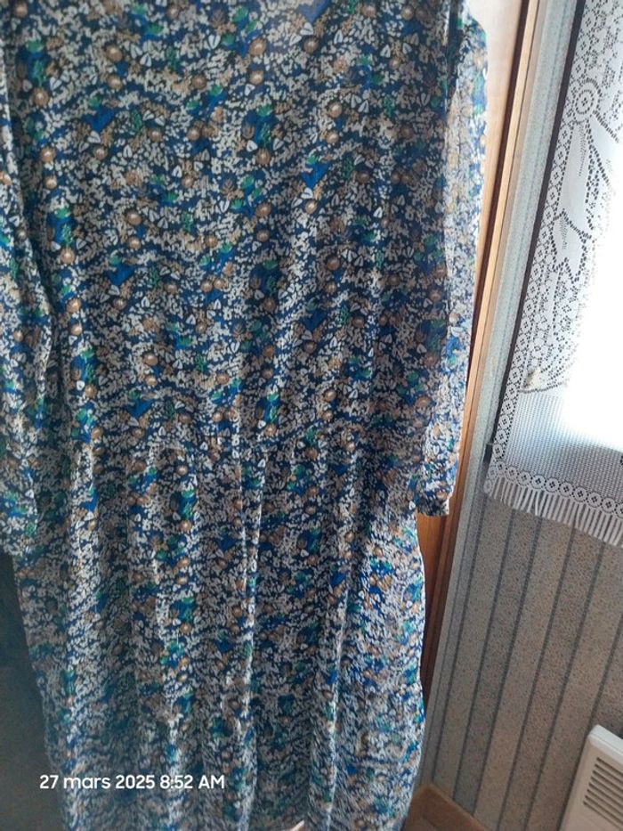 Robe courte imprimé à fleurs BLEU - Riu - taille 46 - photo numéro 9