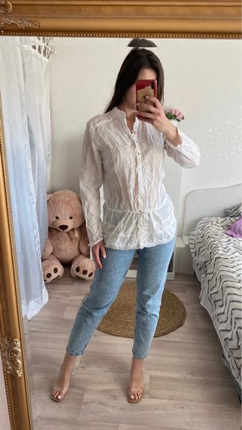 Chemise vintage en dentelle blanche