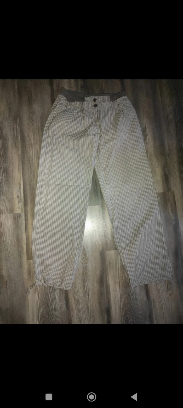 Pantalon fin en coton femme