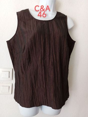 Top plissé satiné femme 46