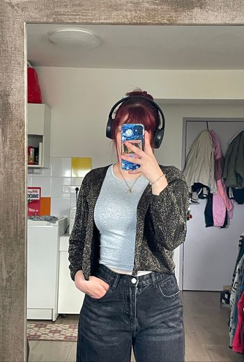 Cardigan manches 3/4 à paillettes taille Xl