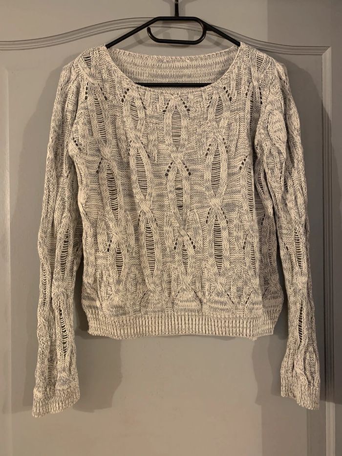 Pull gris femme